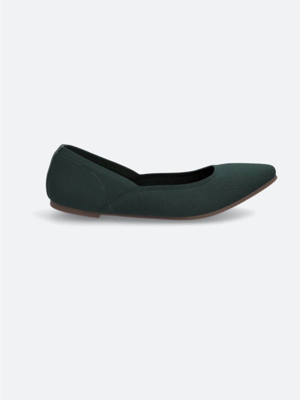 me too Pointed-Toe Ballet Flat in Dark Green
